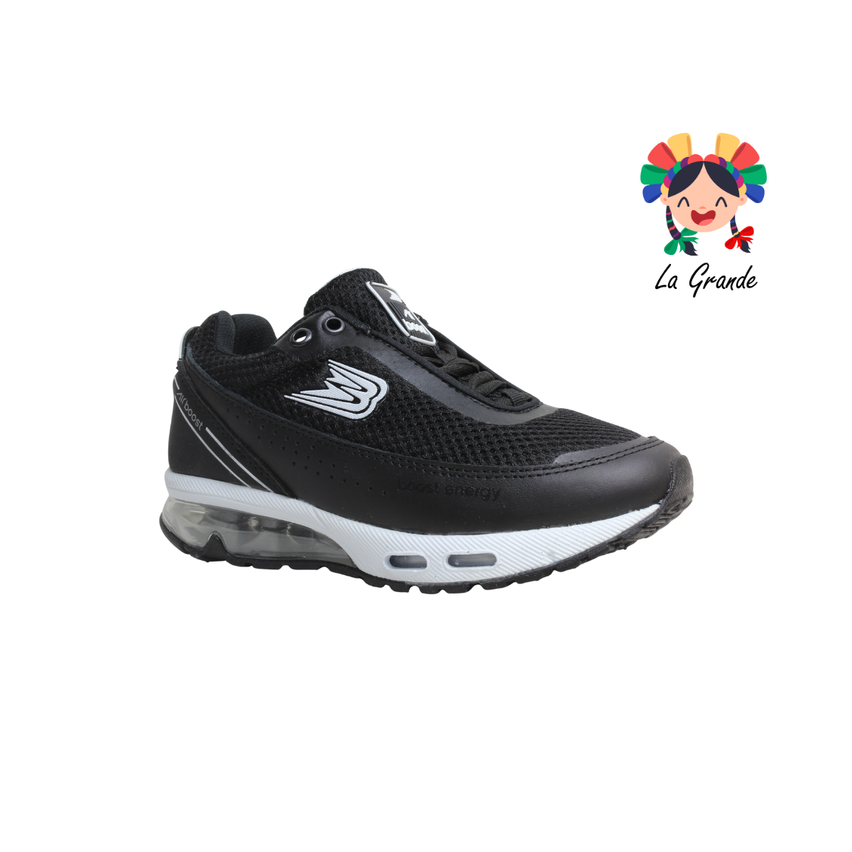 178 BOOST Negro Blanco Tenis Deportivo de Válvula para Dama y Joven
