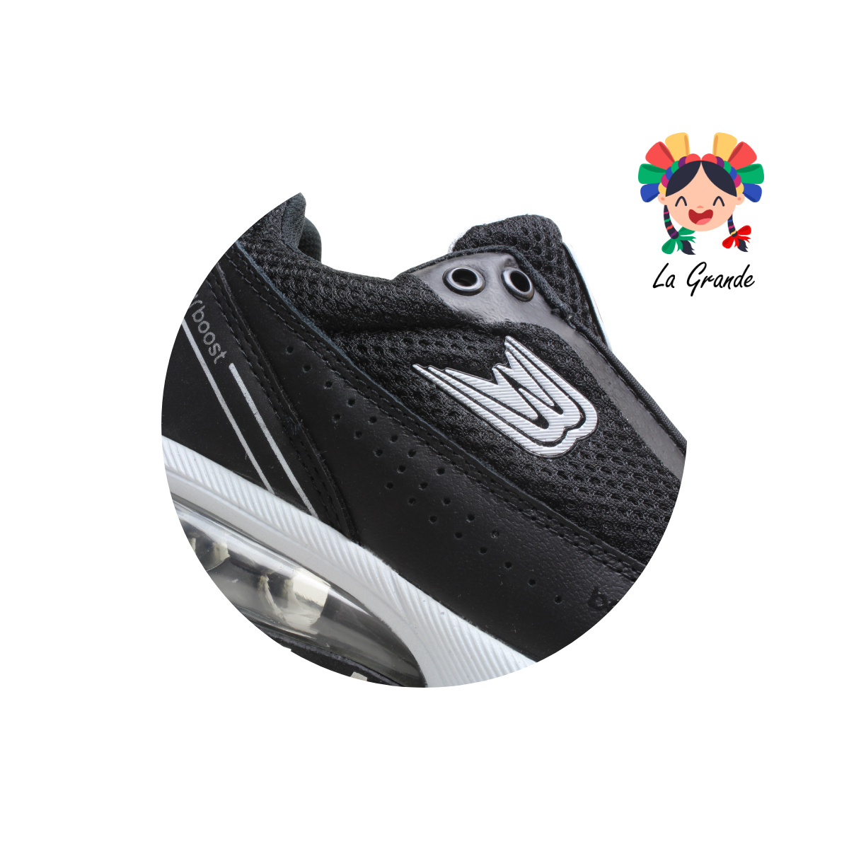 178 BOOST Negro Blanco Tenis Deportivo de Válvula para Dama y Joven