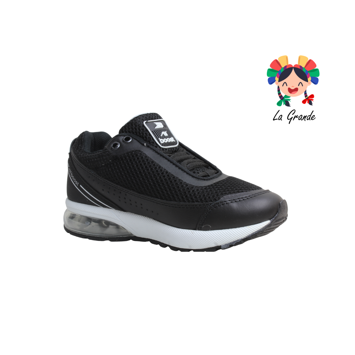 178 BOOST Negro Blanco Tenis Deportivo de Válvula para Dama y Joven