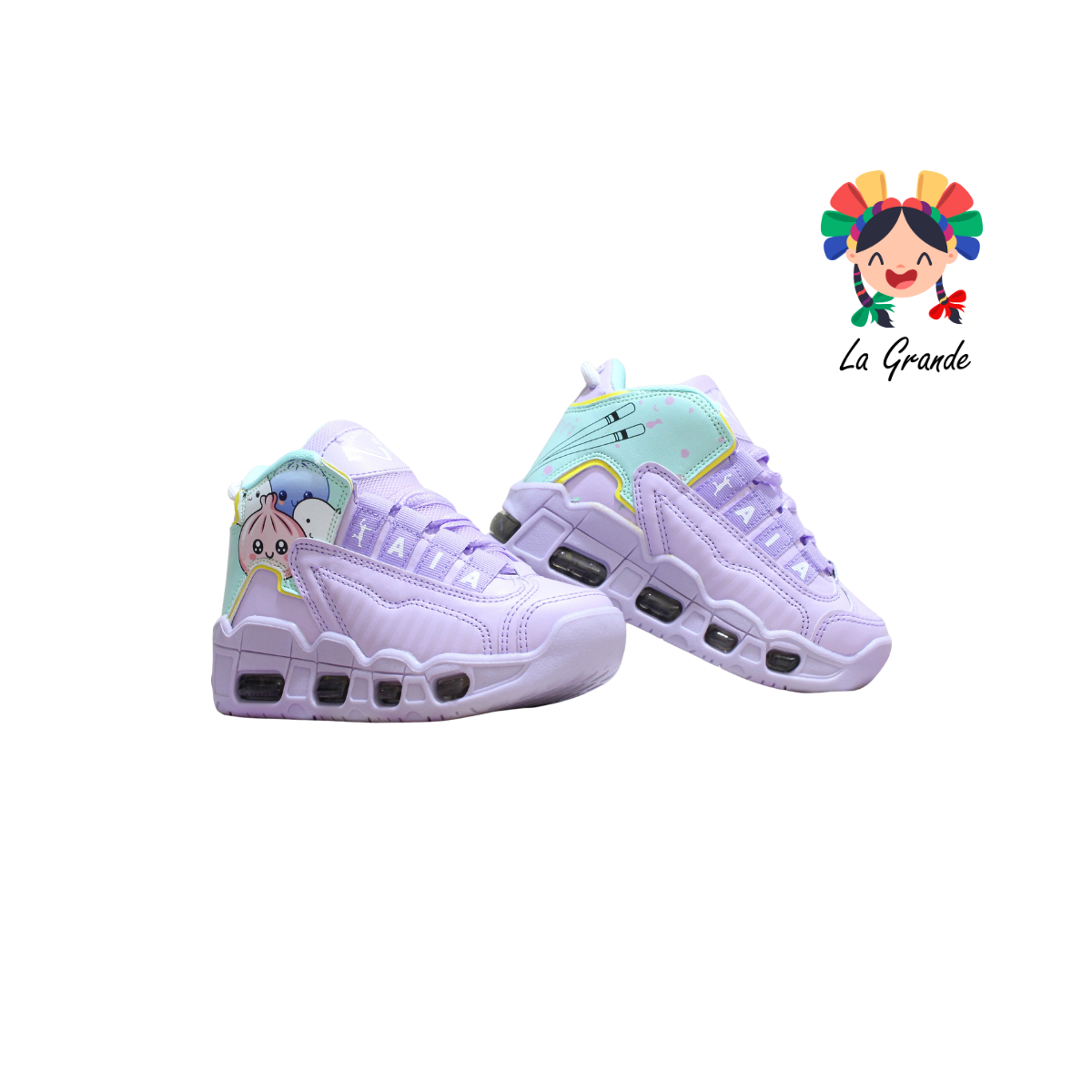 1019-D Dom HARMAN Lila Menta Sint Tenis Casual con Luces para Niña