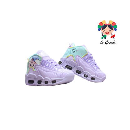 1019-D Dom HARMAN Lila Menta Sint Tenis Casual con Luces para Niña