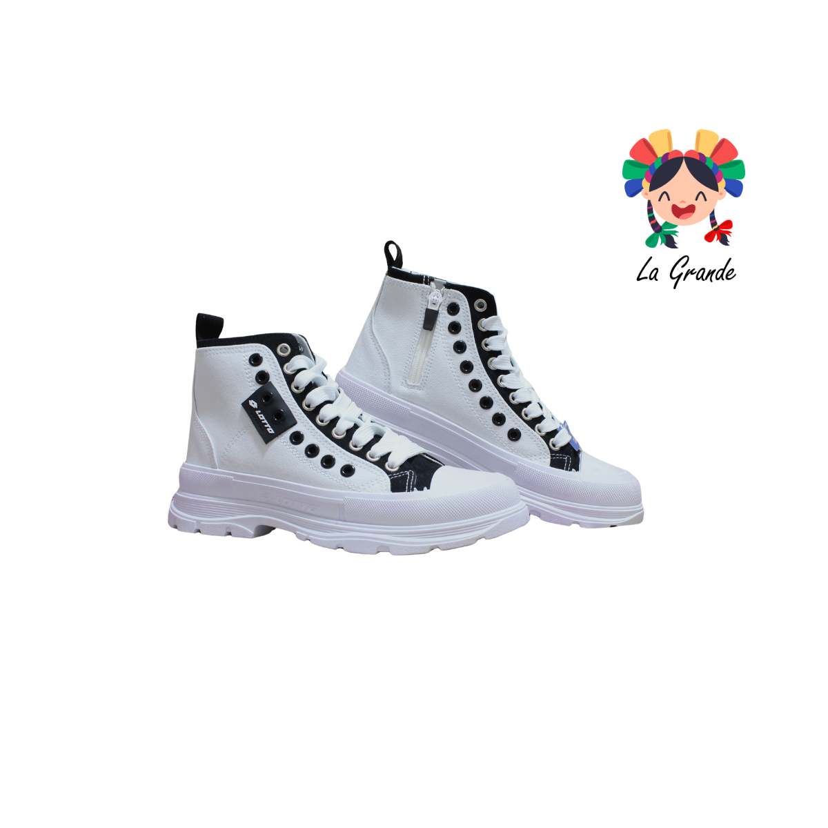 9H518101 LOTTO Blanco Negro Tenis Casual para Dama