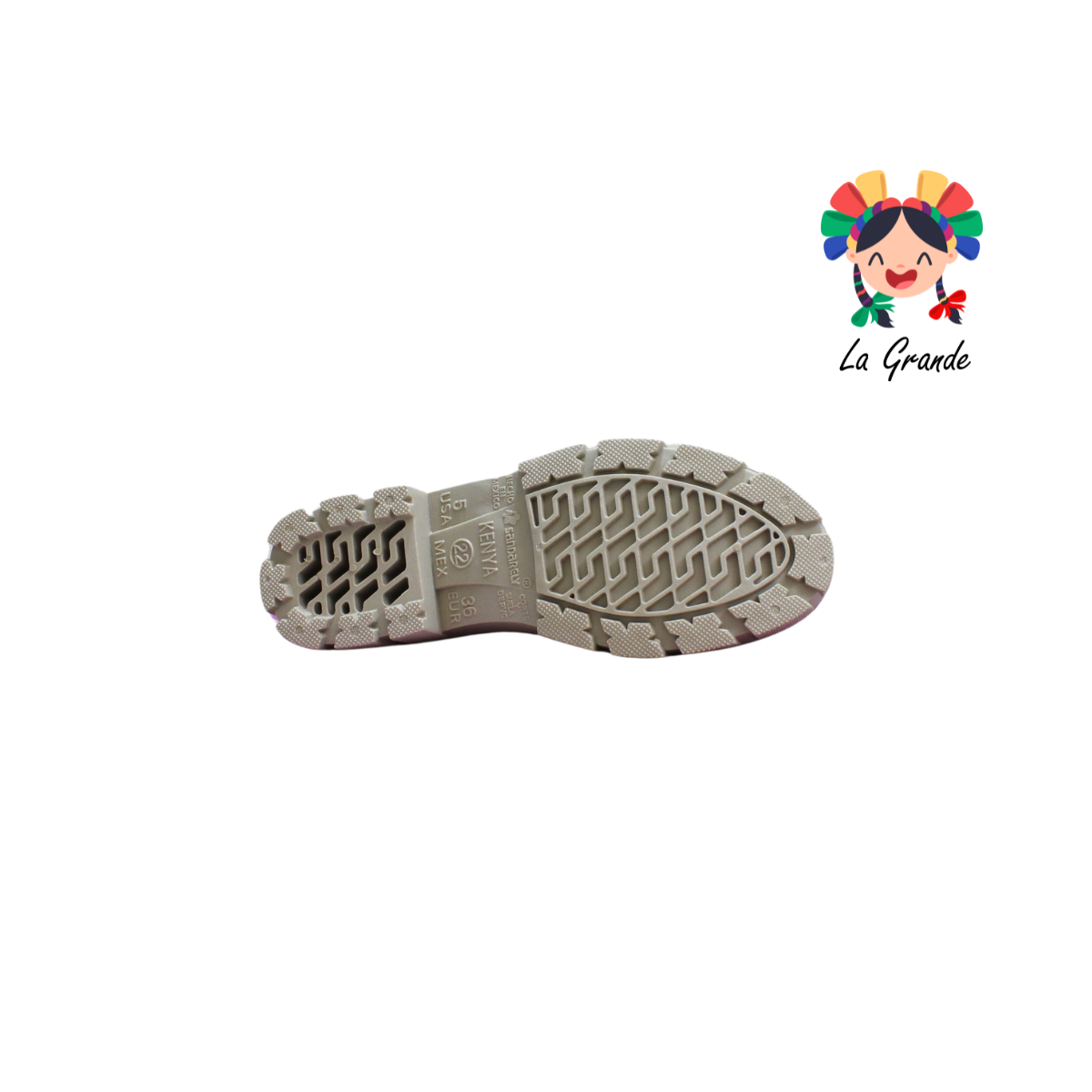 Kenya SANDARELY Negro Beige Botin de Hule para Dama