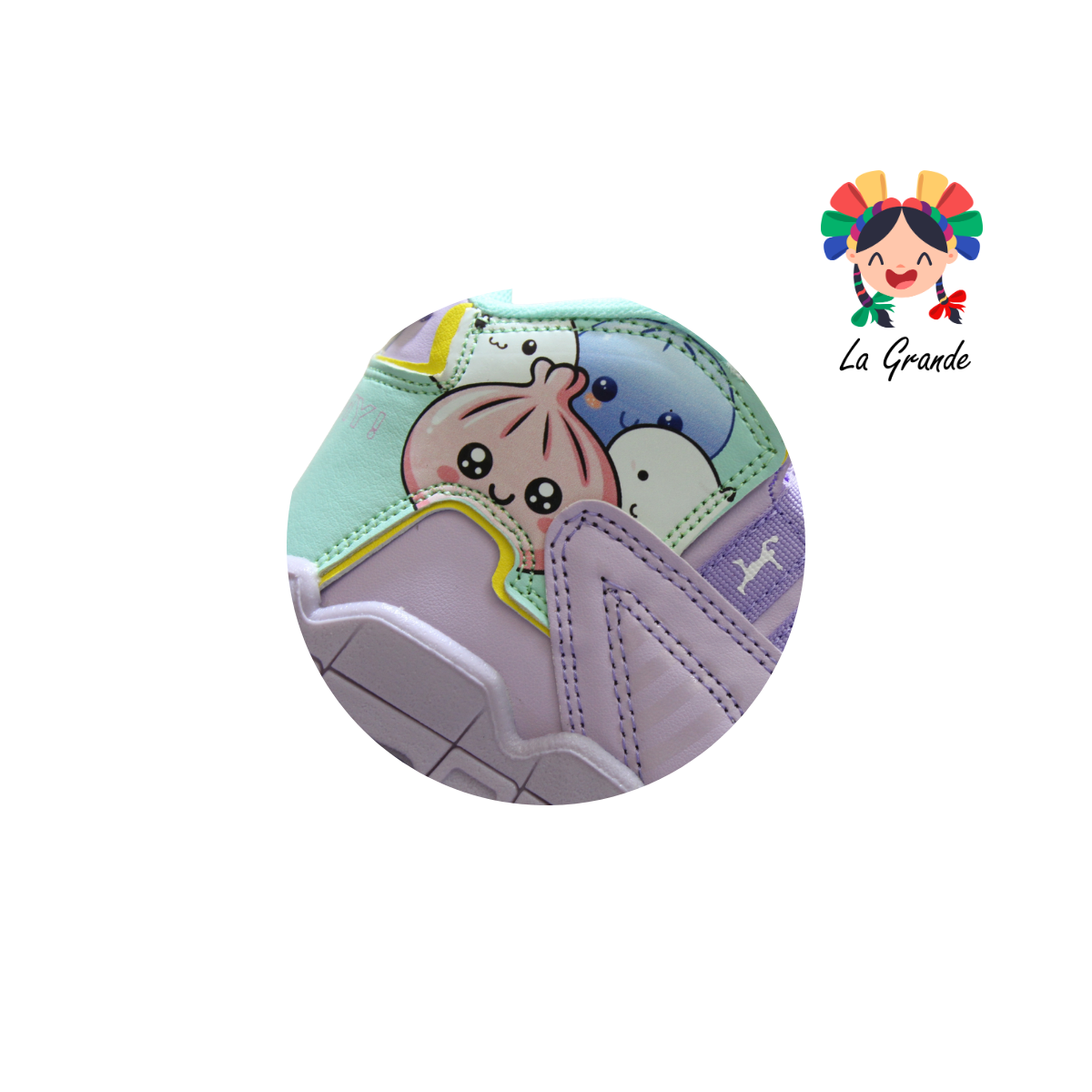 1019-D Dom HARMAN Lila Menta Sint Tenis Casual con Luces para Niña