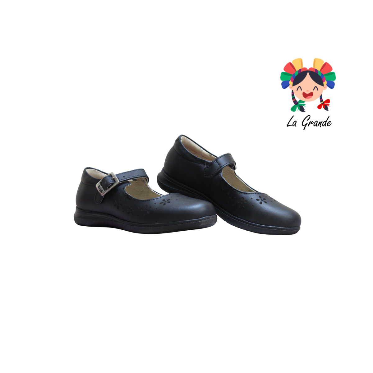 902 DOGI Negro Napa Zapato Escolar para Niña
