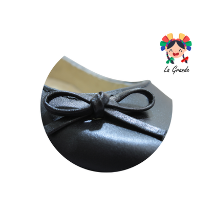 719 WIZZYZ Negro Piel Zapato Escolar para Dama