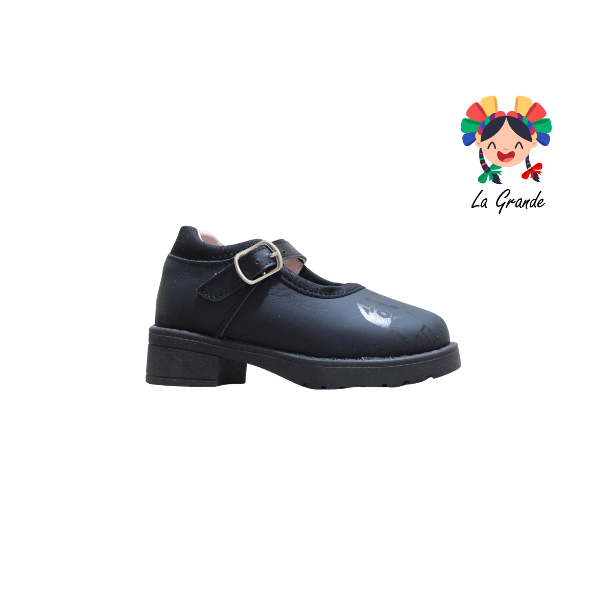 1005 MIA Negro Napa Zapato Escolar para Niña