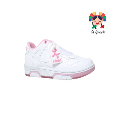 12000 FIRST Bco Rosa Bco Sint Tenis Casual para Bebé y Niña