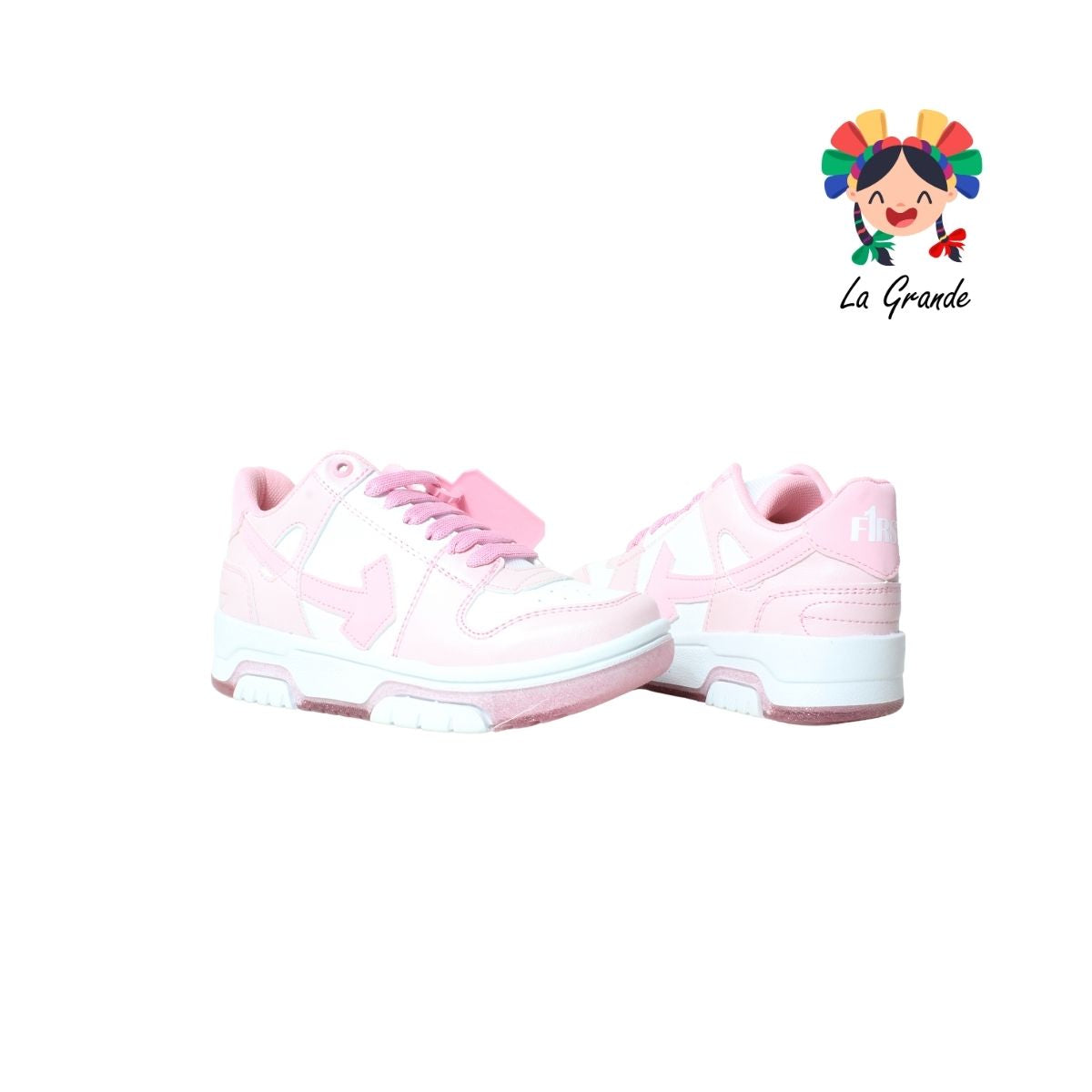 12000 FIRST Blanco Rosa Sint Tenis Casual para Niña
