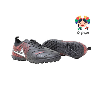 1201 MAYCKERS Negro Rojo Tenis de Fútbol Rápido para Dama y Joven