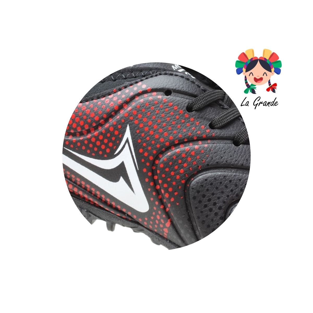 1201 MAYCKERS Negro Rojo Tenis de Fútbol Rápido para Dama y Joven