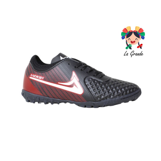 1202 MAYCKERS Negro Rojo Sint Tenis de Futbol Rápido para Niño y Joven