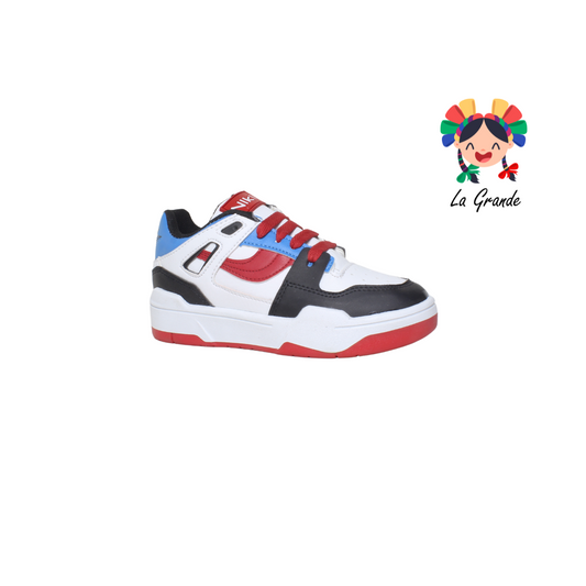 1202 NIKKI FASHION Bco Rey Rojo Sint Tenis Casual para Niña y Niño