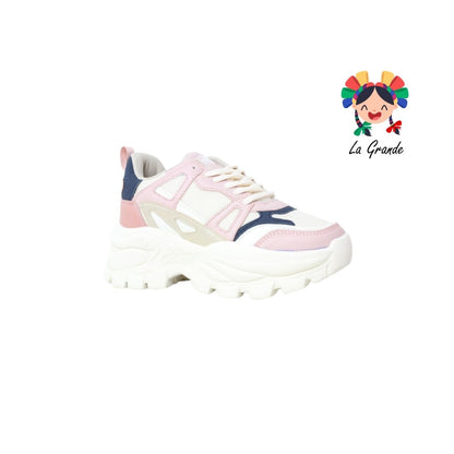 12066 DADDY Latte Mno Rosa Tenis Casual para Dama