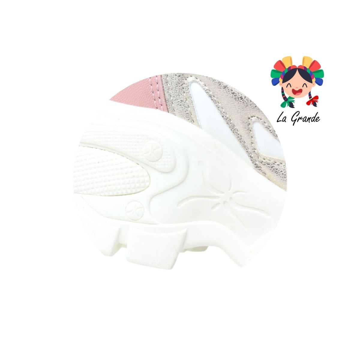 12066 DADDY Latte Mno Rosa Tenis Casual para Dama