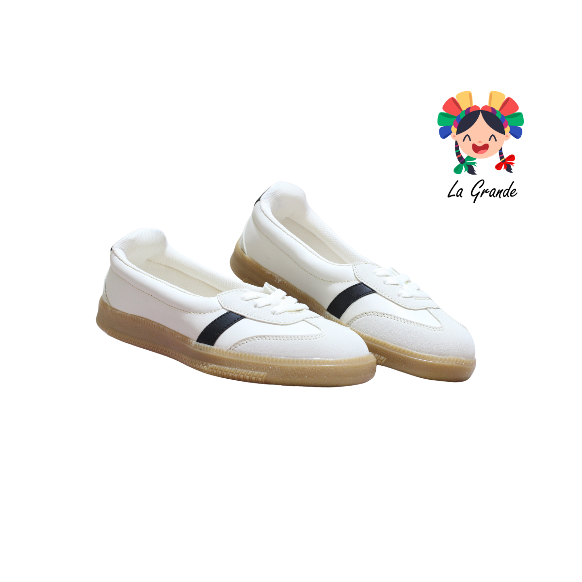 12090 DADDY Latte Negro Casual Tenis para Dama