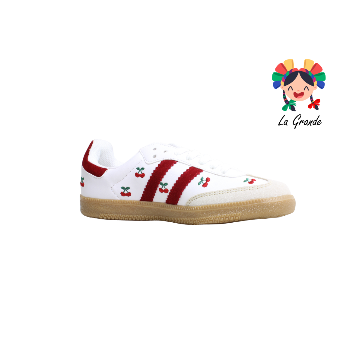 12097 DADDY Blanco Rojo Casual Tenis para Dama