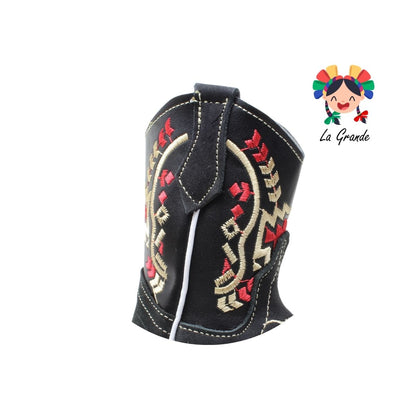 120 ARRIVEÑO Negro Piel Bota Vaquera para Bebé