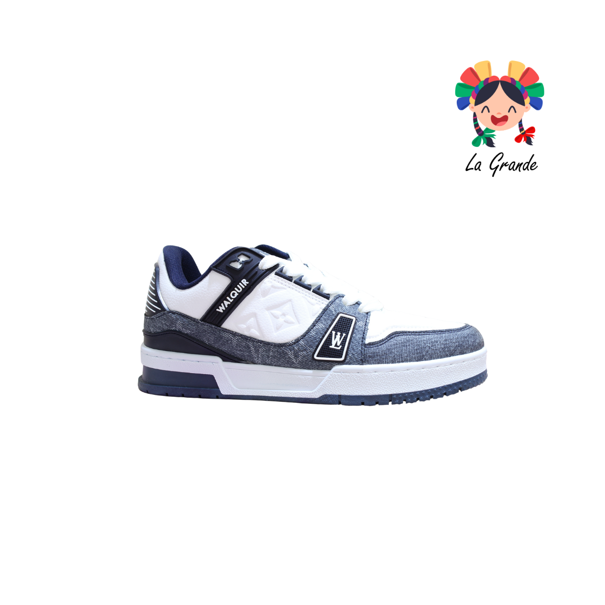 120 WALKQUIR Blanco Mezclilla Tenis Casual para Dama, Joven y Caballero