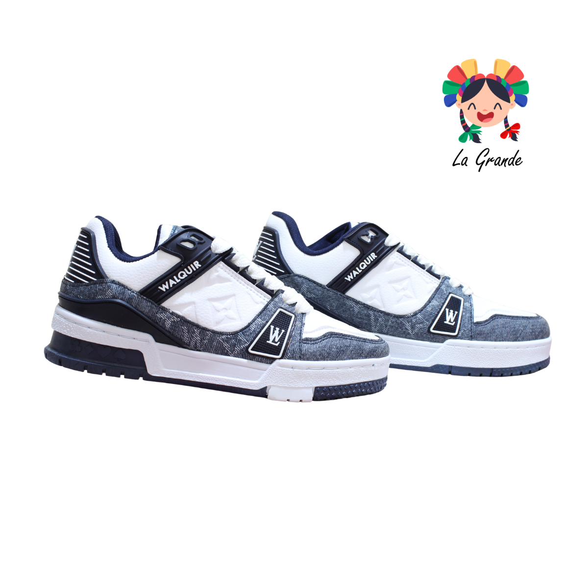 120 WALKQUIR Blanco Mezclilla Tenis Casual para Dama, Joven y Caballero