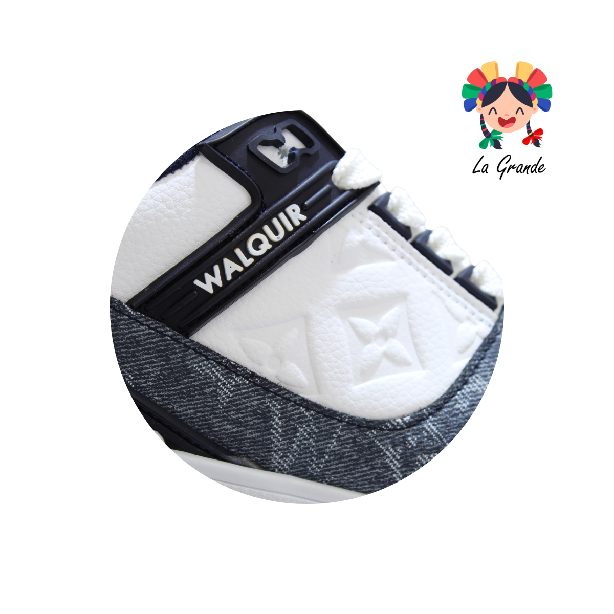 120 WALKQUIR Blanco Mezclilla Tenis Casual para Dama, Joven y Caballero