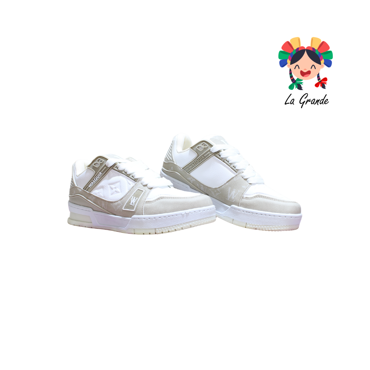 120 WALKQUIR Blanco Beige Tenis Casual para Dama, Joven
