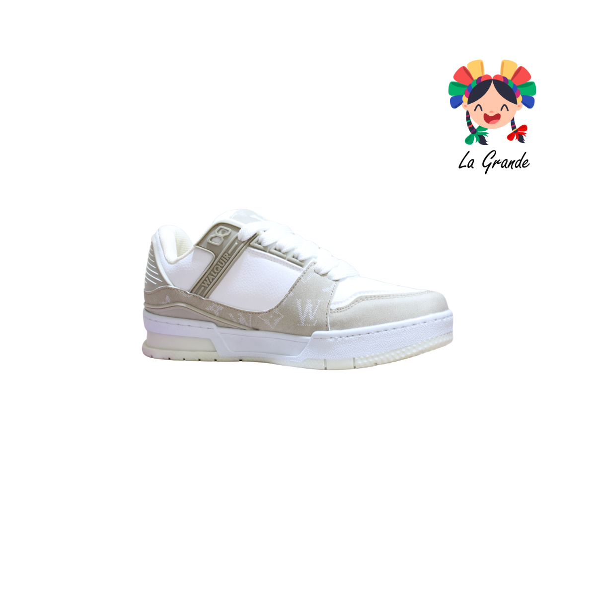 120 WALKQUIR Blanco Beige Tenis Casual para Dama, Joven