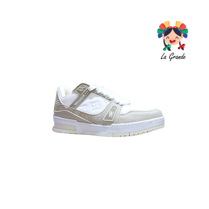 120 WALKQUIR Blanco Beige Tenis Casual para Dama, Joven
