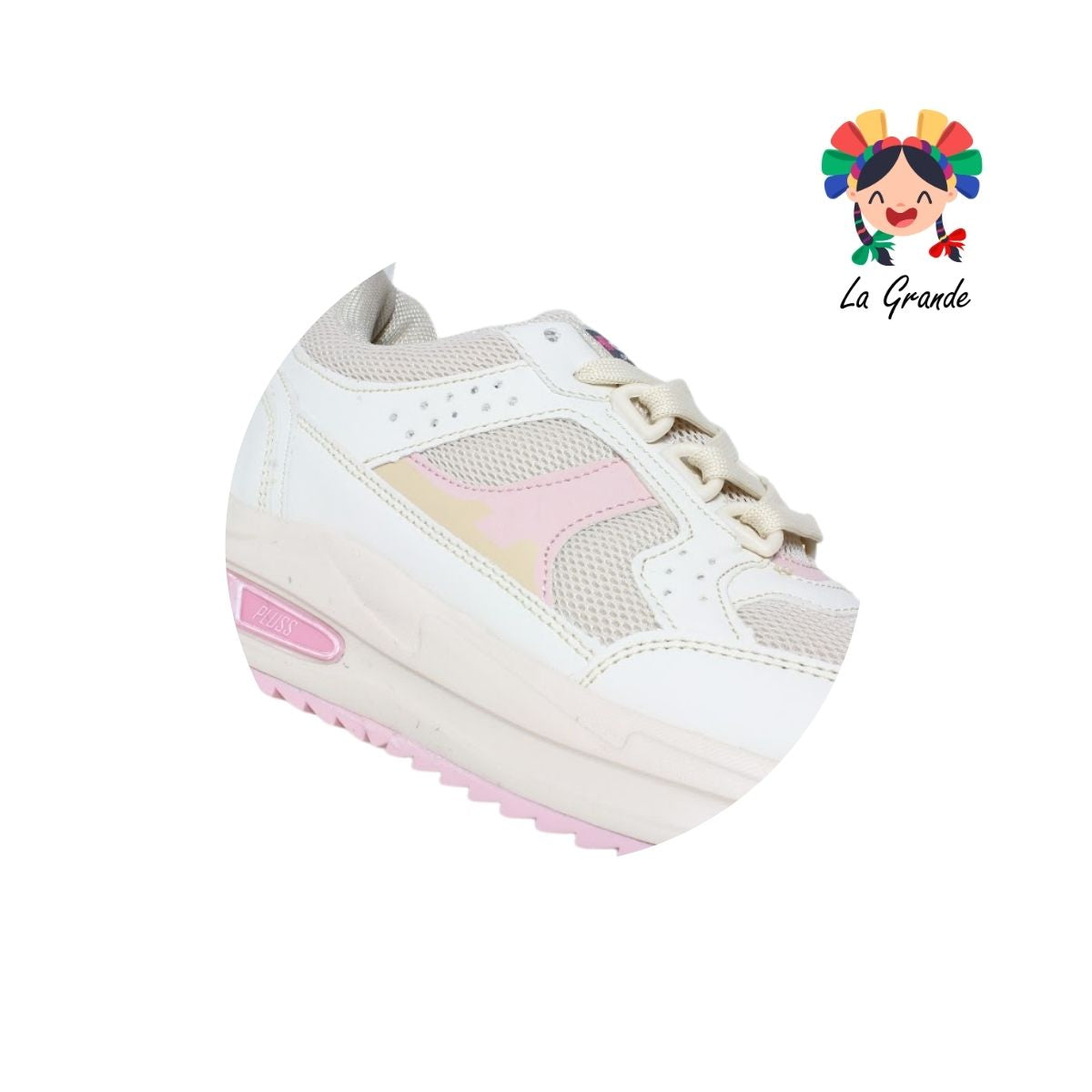1210 H-GROSS Beige Rosa Pastel Tenis Deportivo para Dama
