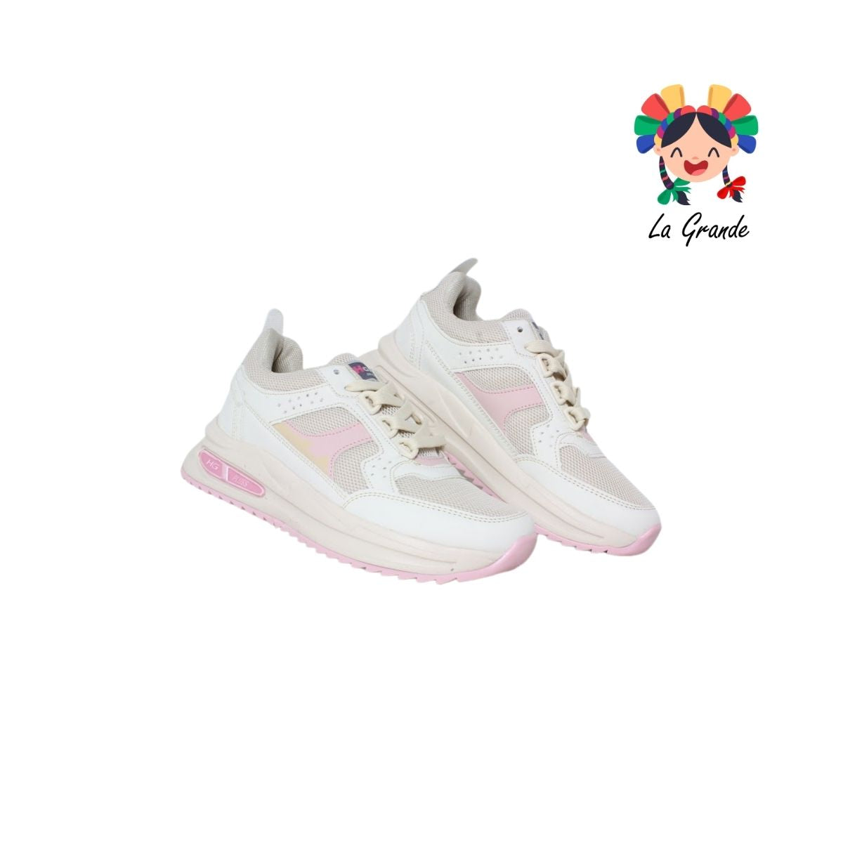 1210 H-GROSS Beige Rosa Pastel Tenis Deportivo para Dama