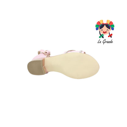 1212 KAROLINE Rosa Barbie Salma Sandalia con Pedrería para Niña y Dama