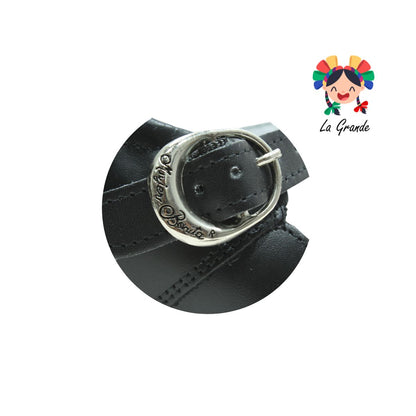1216 MUJER BONITA Negro Piel Zapato Escolar para Niña