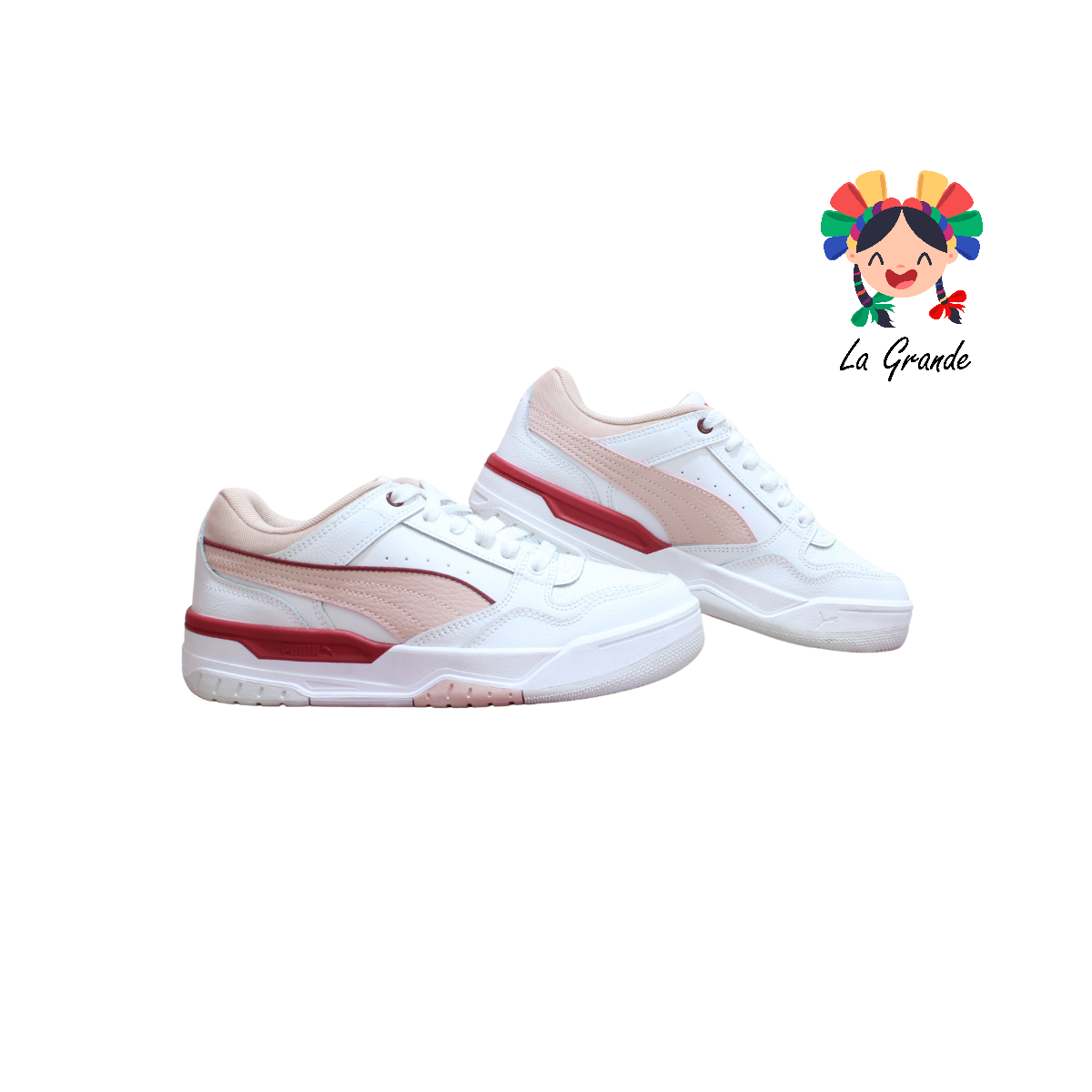 REBOUND RETRO PM Bco Rosa Gris Tenis Casual Importado Original Para Dama