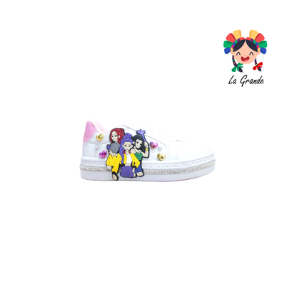 1940 FRIDAYS Blanco Rosa Sint Tenis Casual para Niña