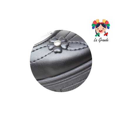 123 GABRIELA Negro Sintético Zapato Escolar con Suela Kity para Niña