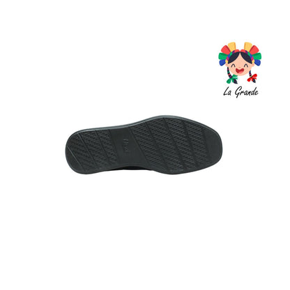 124501 Flexi Negro Piel Zapato Confort para Dama