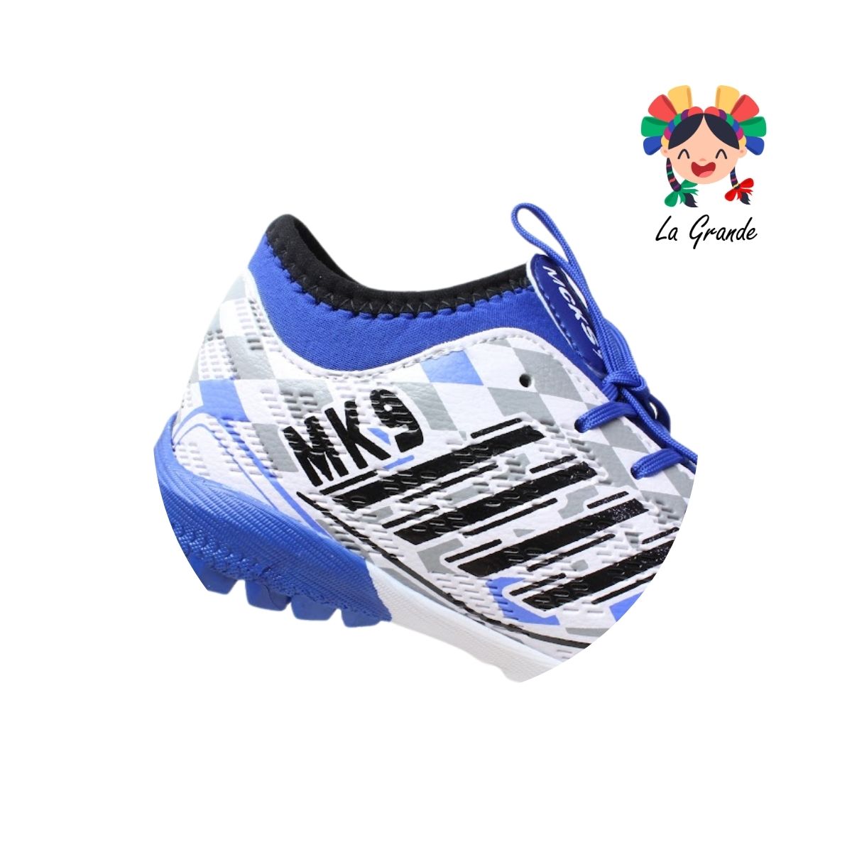 1257 MAYCKERS Bco Rey Pta Sintético Tenis de Fútbol Rápido para Niño