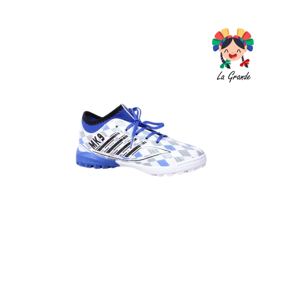 1257 MAYCKERS Bco Rey Pta Sintético Tenis de Fútbol Rápido para Niño