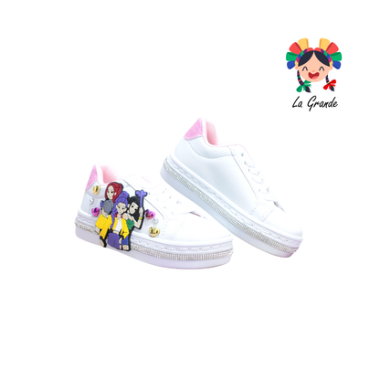 1940 FRIDAYS Blanco Rosa Sint Tenis Casual para Niña