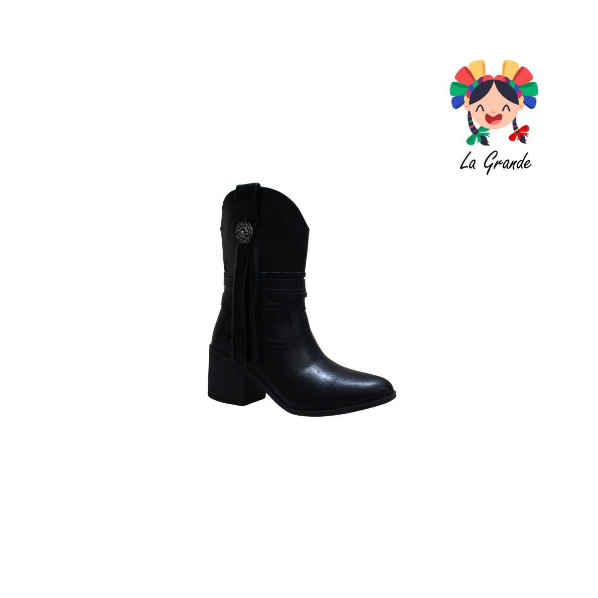 809 YUL Negro Napa Bota Vaquera para Dama