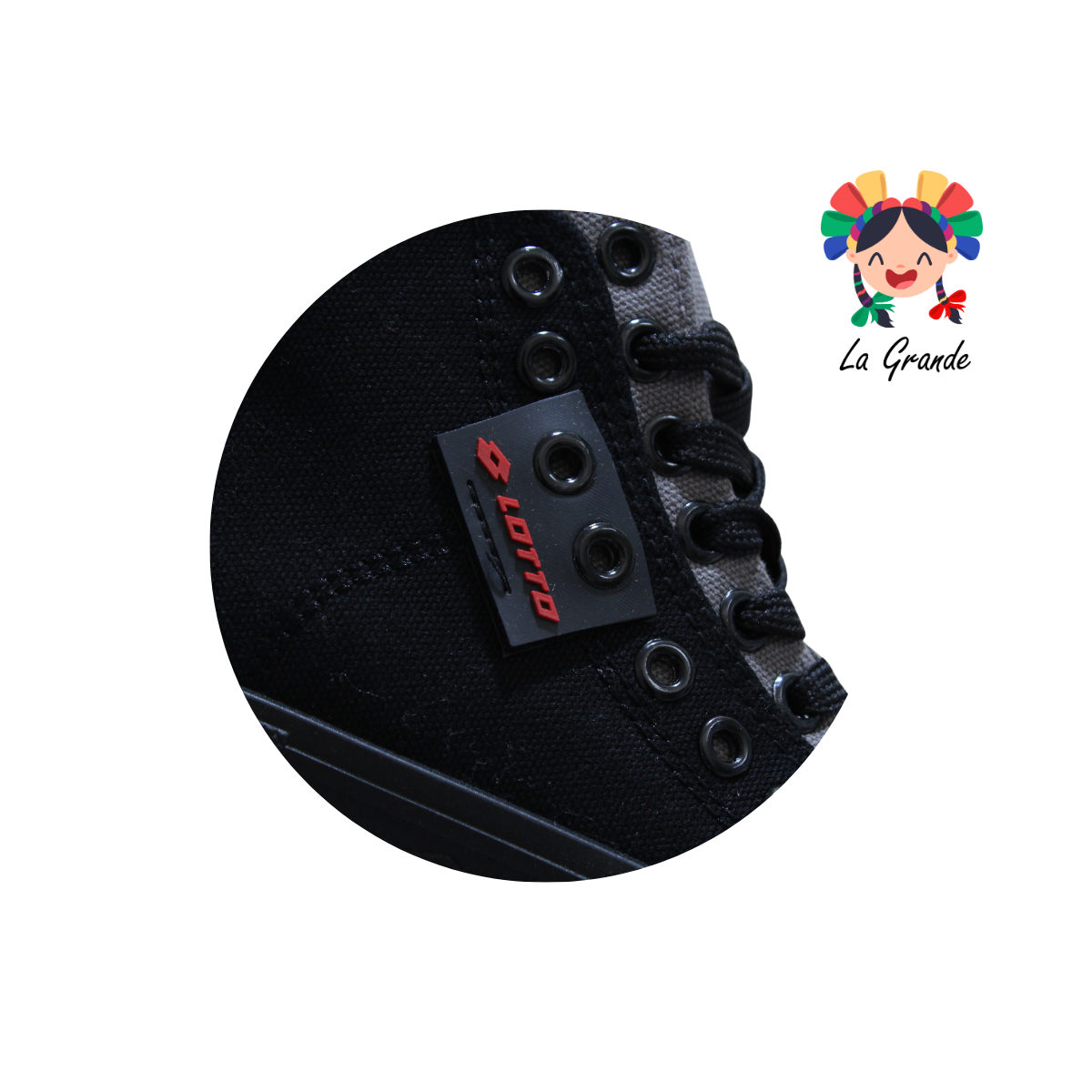 9H518013 LOTTO Negro Gris Tenis Casual para Dama