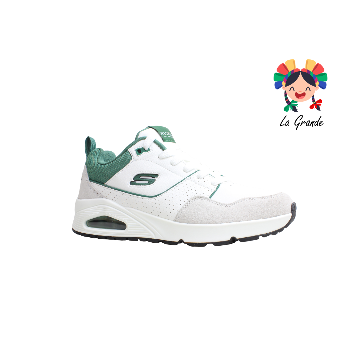 Uno Retro One SKECHERS Verde Blanco Tenis Deportivo con Válvula Importado Original para Dama y Joven