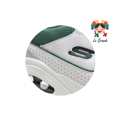 Uno Retro One SKECHERS Verde Blanco Tenis Deportivo con Válvula Importado Original para Dama y Joven
