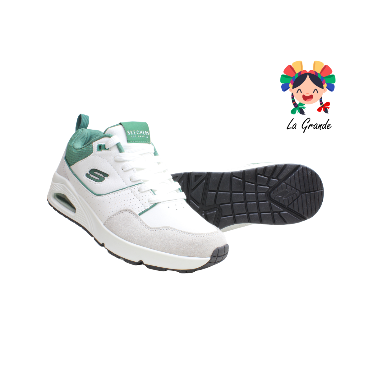 Uno Retro One SKECHERS Verde Blanco Tenis Deportivo con Válvula Importado Original para Dama y Joven
