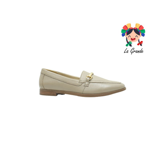 126602 FLEXI Slip On Taupe Piel Mocasín para Dama