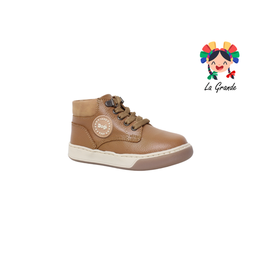 126 DOGI Tabaco Piel Zapato tipo Bota Casual para Niño
