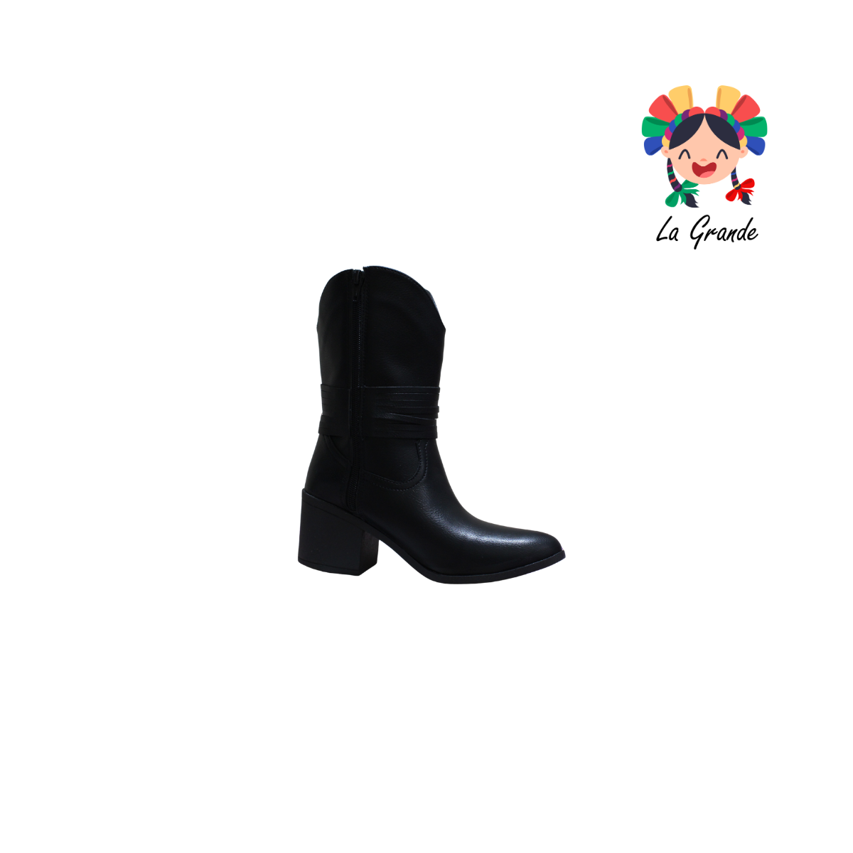 809 YUL Negro Napa Bota Vaquera para Dama
