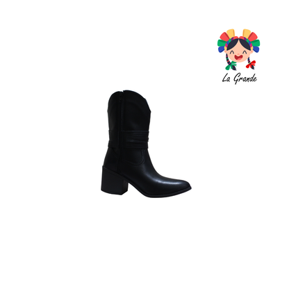 809 YUL Negro Napa Bota Vaquera para Dama