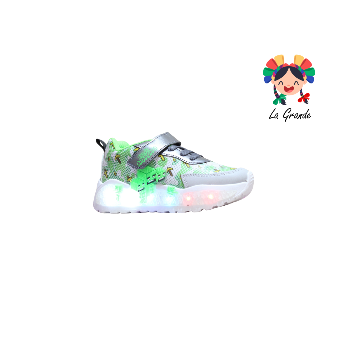 23035 Craf ROJO ARANDANO Gris Oxf Sint Tenis Casual con Luz Led para Niño