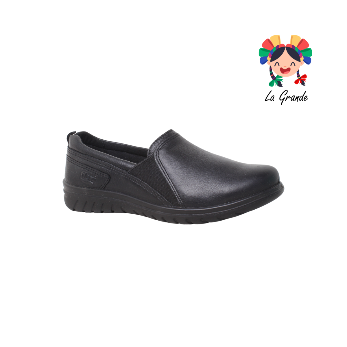 35311 FLEXI Negro Piel Zapato Confort para Dama
